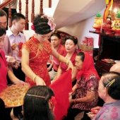 閩南的婚嫁習(xí)俗禮節(jié) - 五、擔(dān)盤，上頭，舉行結(jié)婚典禮